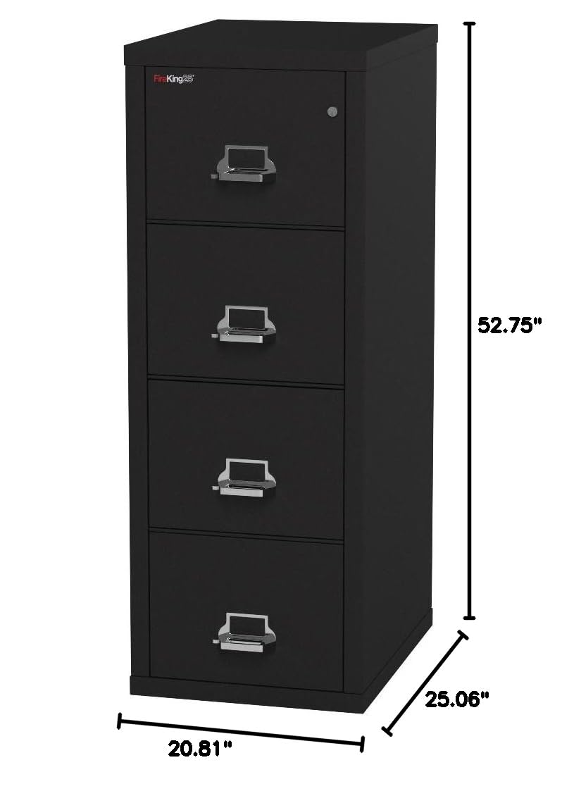 Black 4 Drawer Legal Fire Rated File Cabinet H86465
