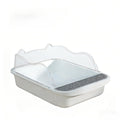 Open Top High Sided Cat Litter Box with Removable Tray and Scoop M612341