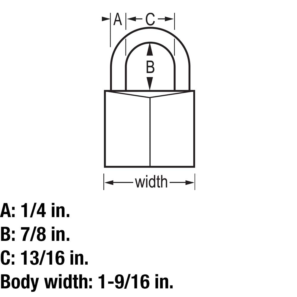 Solid Brass Padlock with Key, 4 Pack V26660