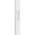 White Tall Narrow Bathroom Storage Cabinet L869