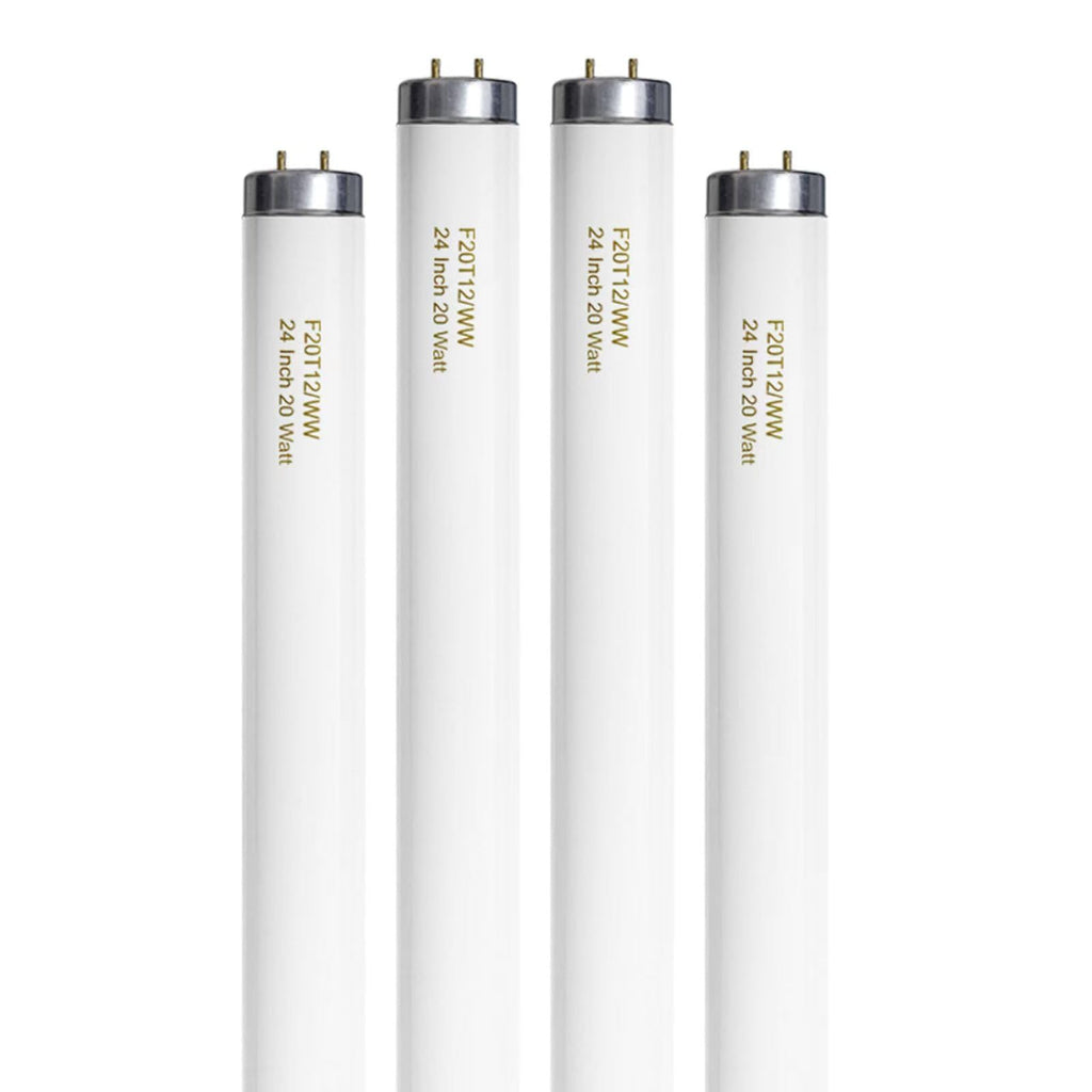 20 Watt Soft Warm White T12 Fluorescent Tube Light Bulb 24 Inch 4 Count S9815