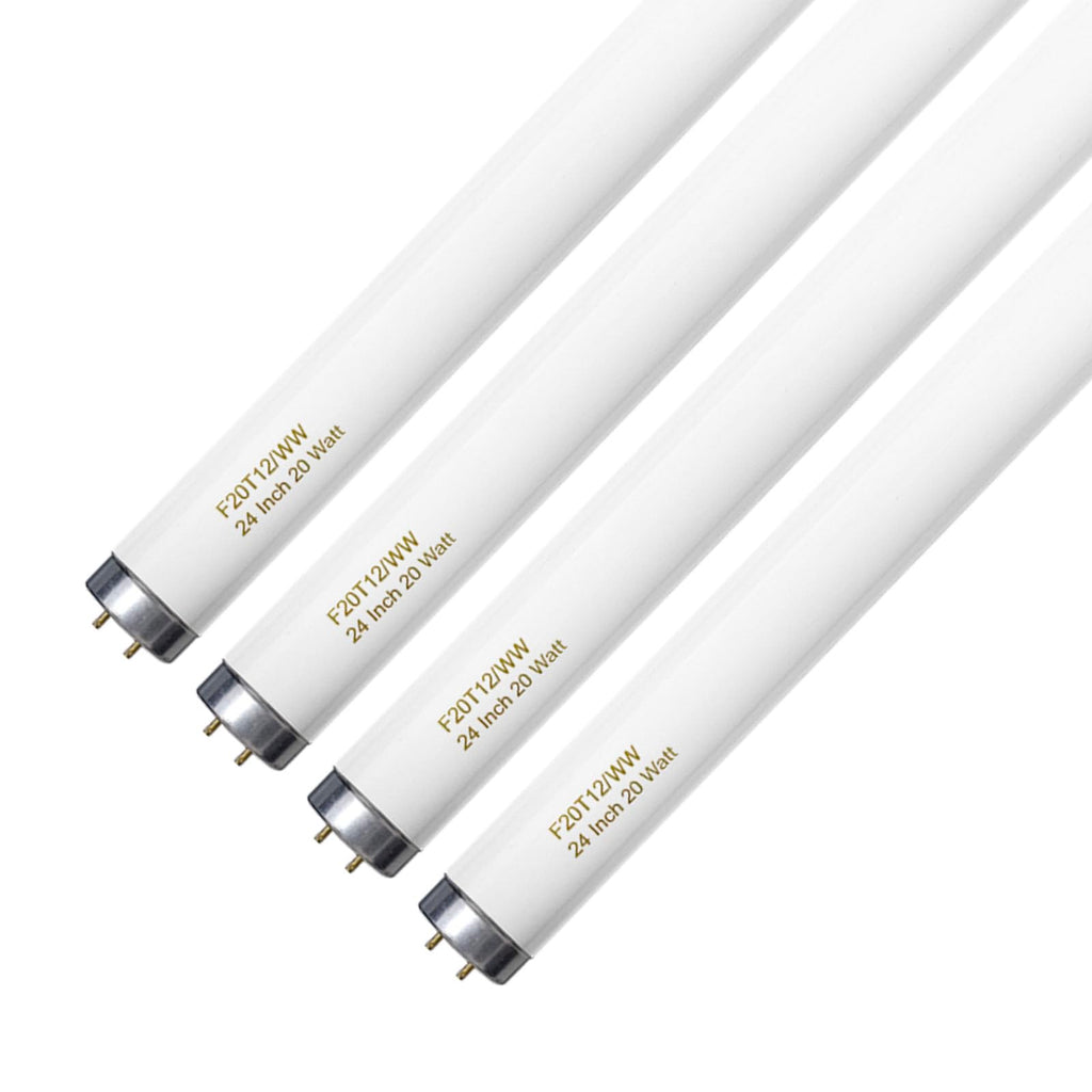 20 Watt Soft Warm White T12 Fluorescent Tube Light Bulb 24 Inch 4 Count S9815