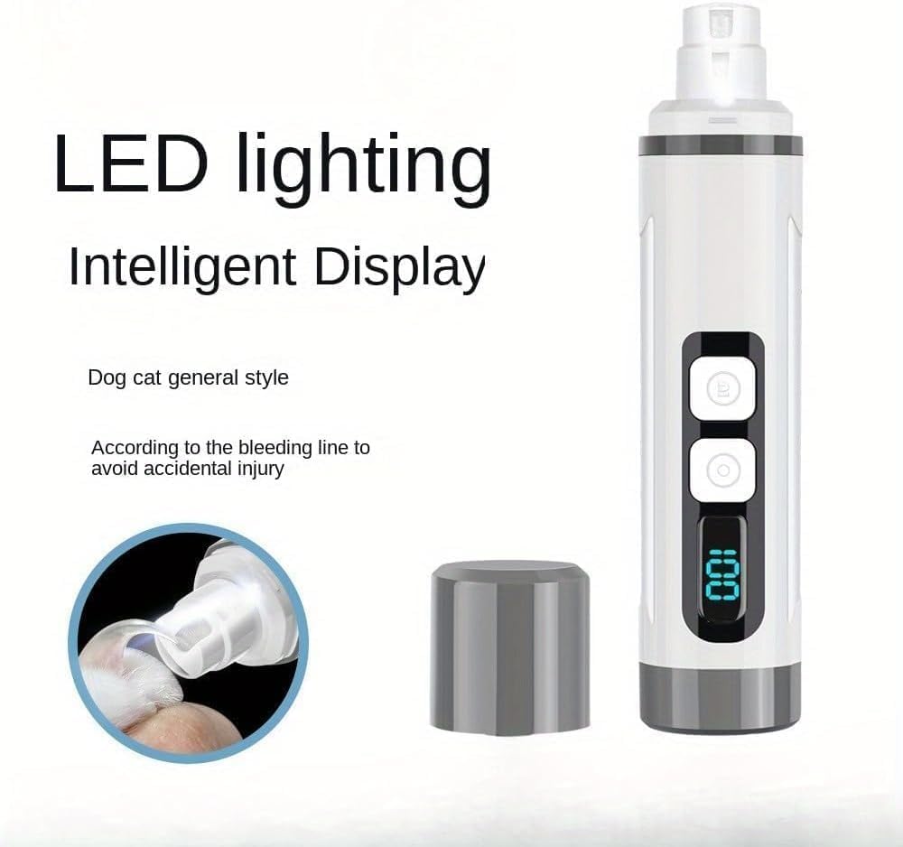 Ultra-Quiet Dog & Cat Nail Grinder with LED Light I64326
