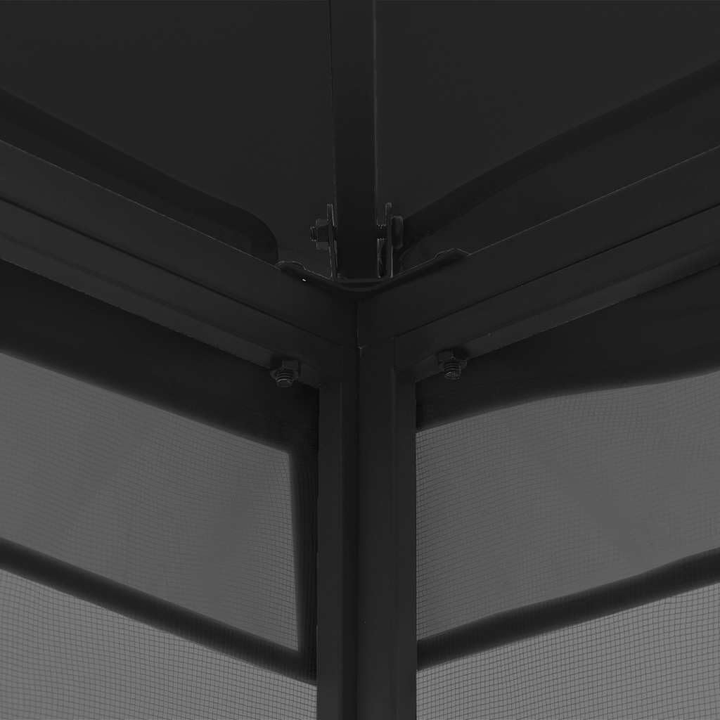 Anthracite Steel Frame 9.8'x9.8'x8.7' UV-Protective Polyester Gazebo D629103