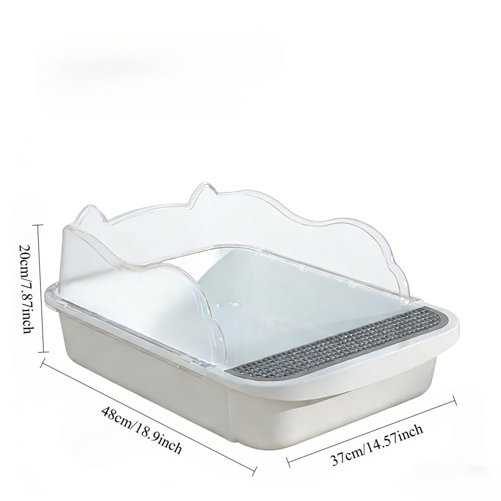 Open Top High Sided Cat Litter Box with Removable Tray and Scoop M612341