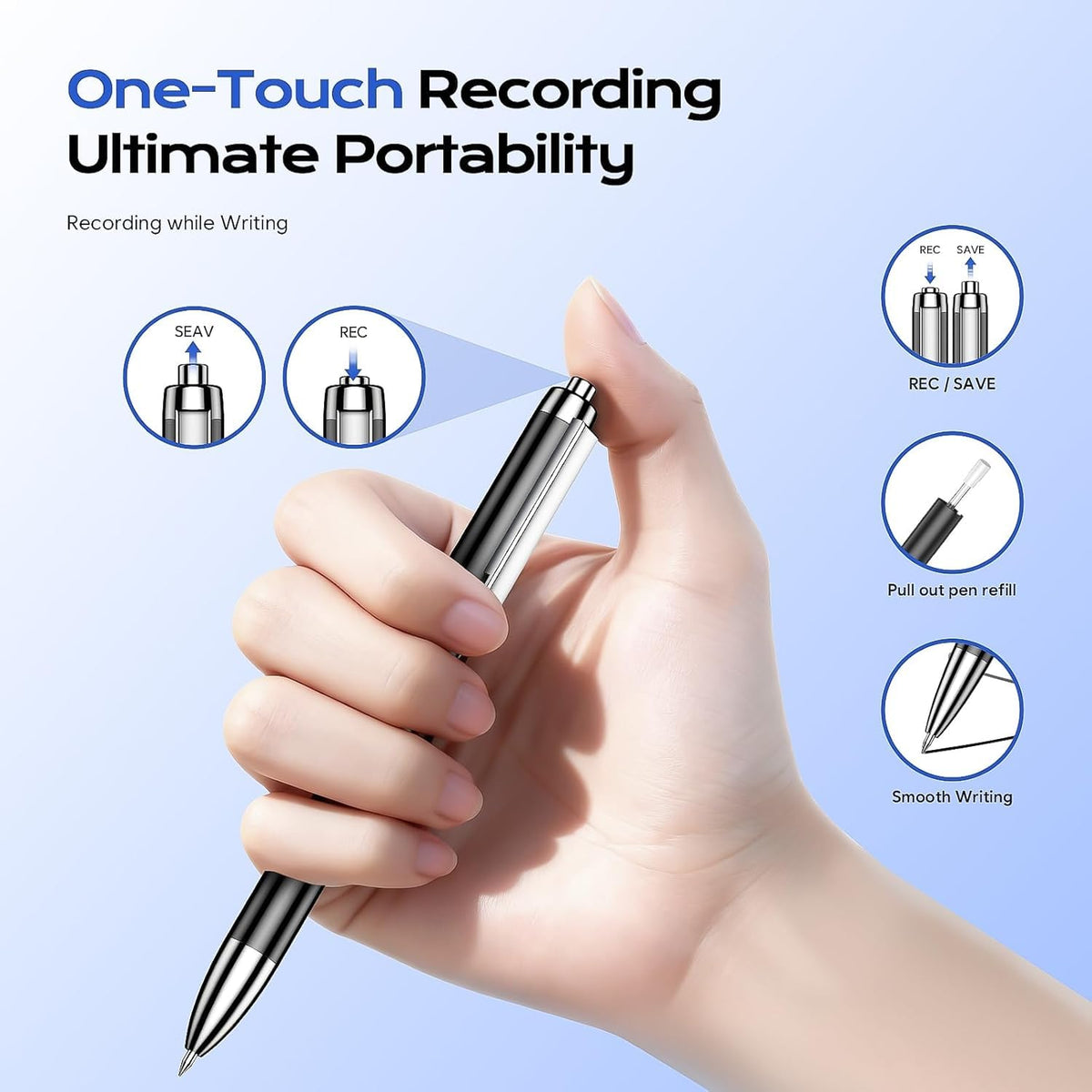 64GB Voice Activated Digital Recorder with AI Noise Reduction T681263