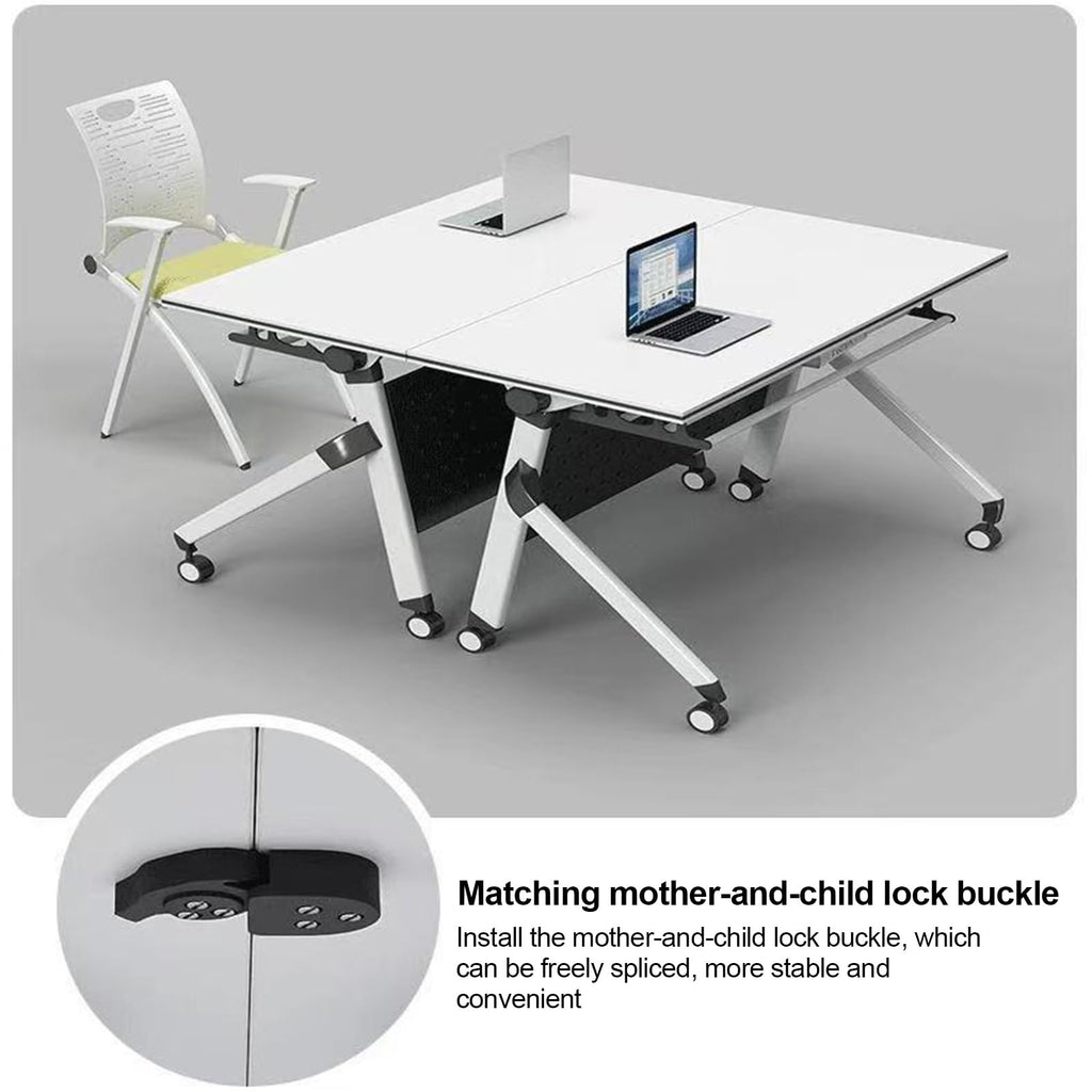 Folding Conference Table with Silent Wheels 120-180cm J2421