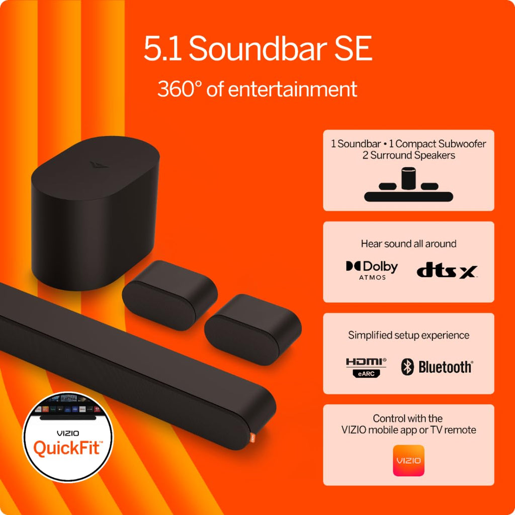 5.1 Soundbar with Wireless Subwoofer and Bluetooth F484137