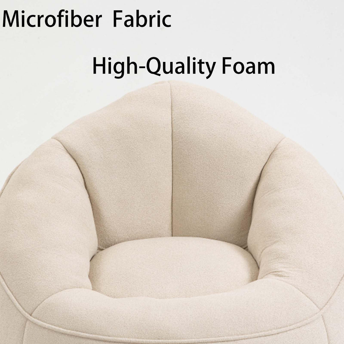 Yellow Memory Foam Bean Bag Chair with Footrest E457