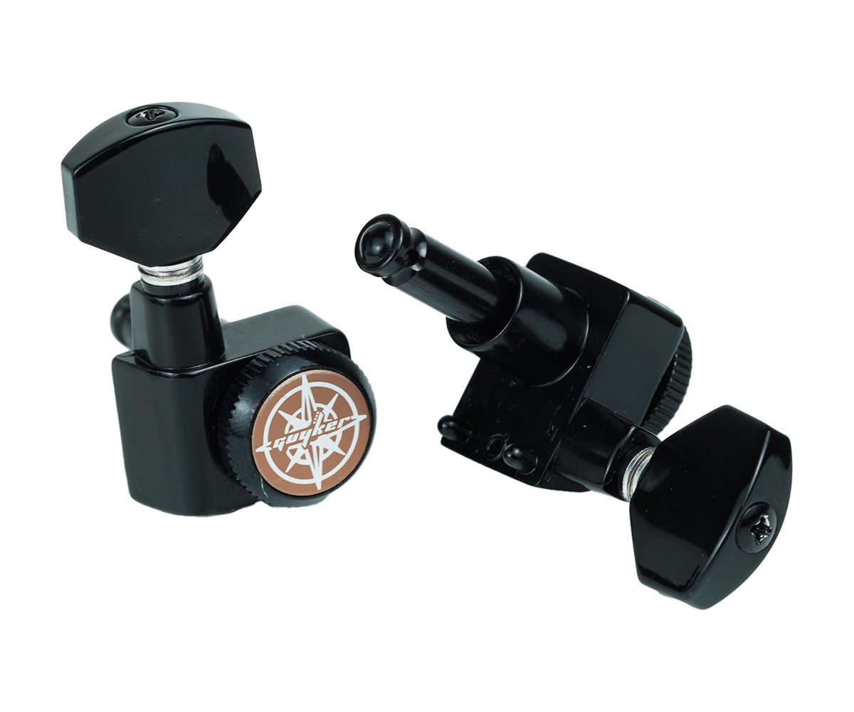 6 In-line Locking Guitar Tuners Black T9450