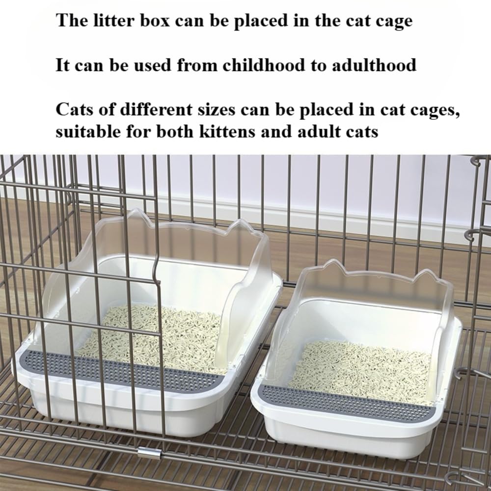 Open Top High Sided Cat Litter Box with Removable Tray and Scoop M612341