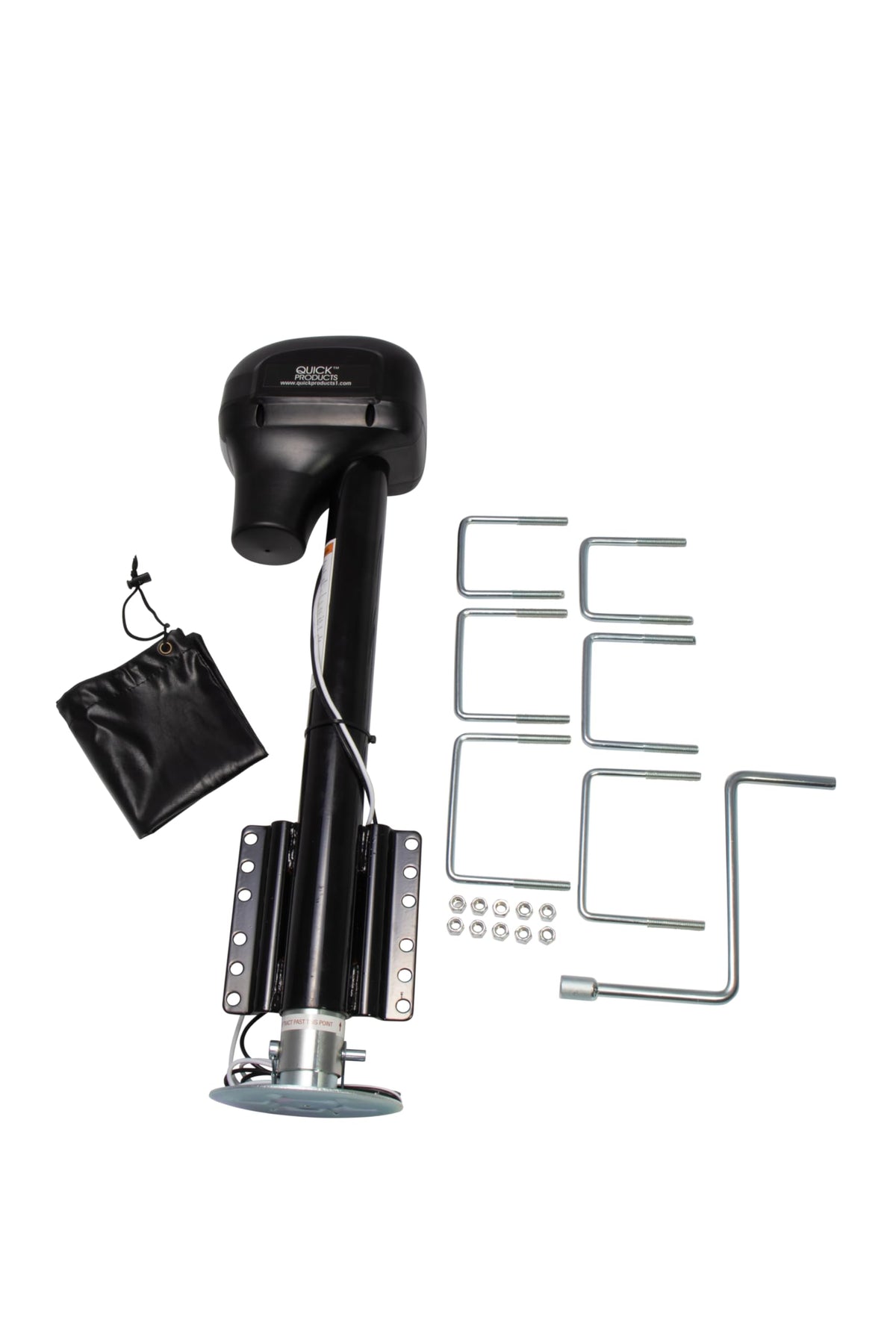 Electric A-Frame Tongue Jack with Side-Mount LED Work Light, 3,650 lbs. Capacity, Black E56626