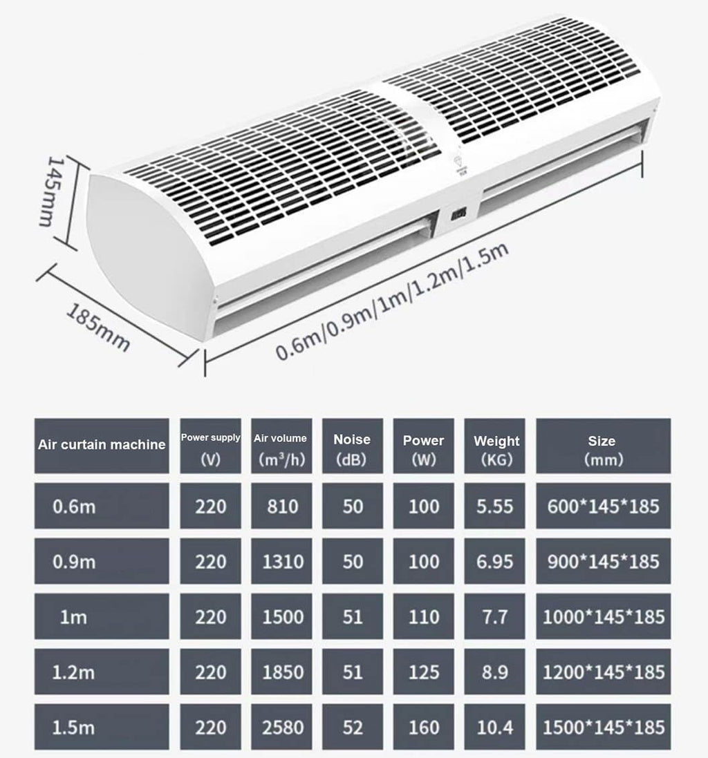 Over Door Air Curtain Fan with Remote Control 60cm K375