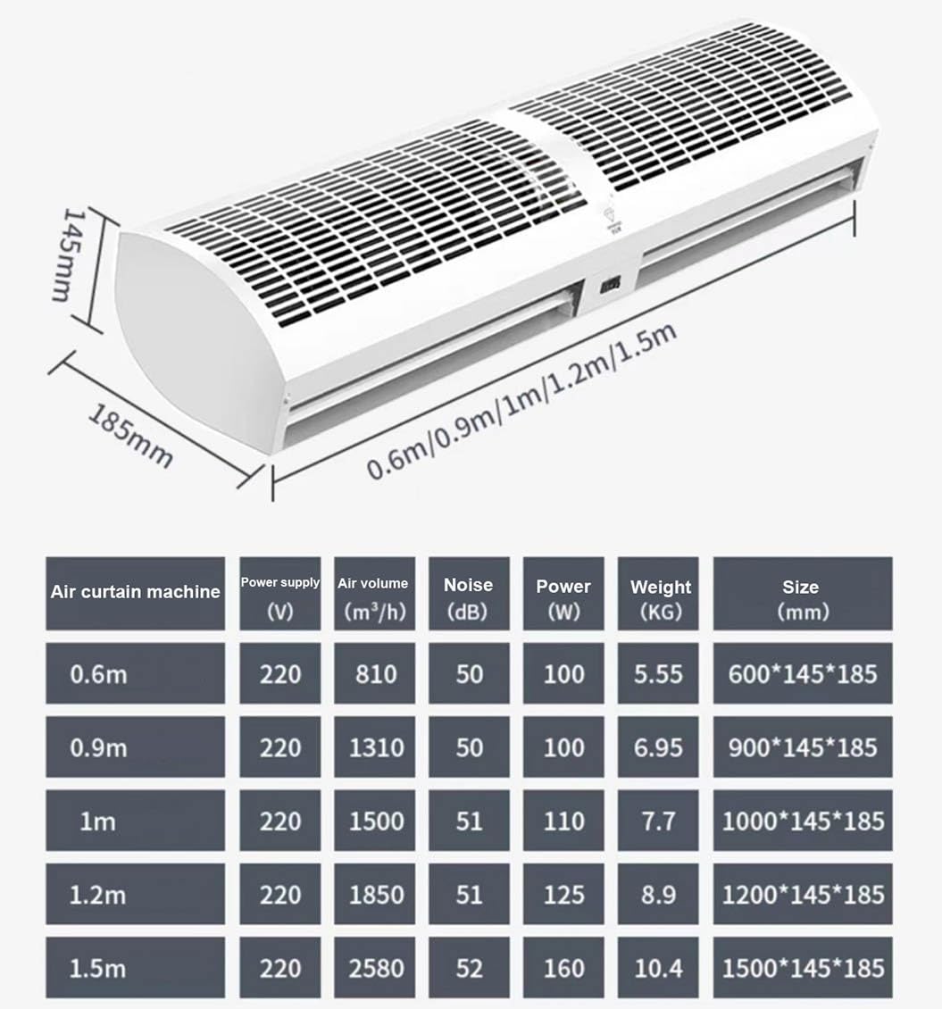 Over Door Air Curtain Fan with Remote Control 60cm K375