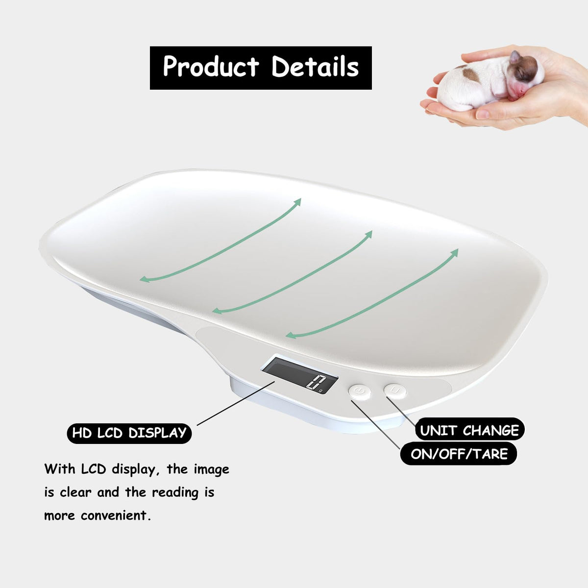 Digital Pet Scale 33lb LCD with Tray D315
