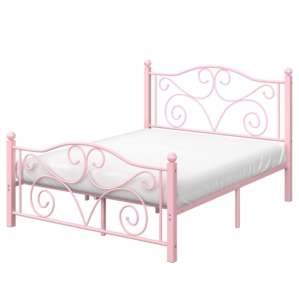 Full Size Metal Bed Frame with Headboard and Footboard V94019