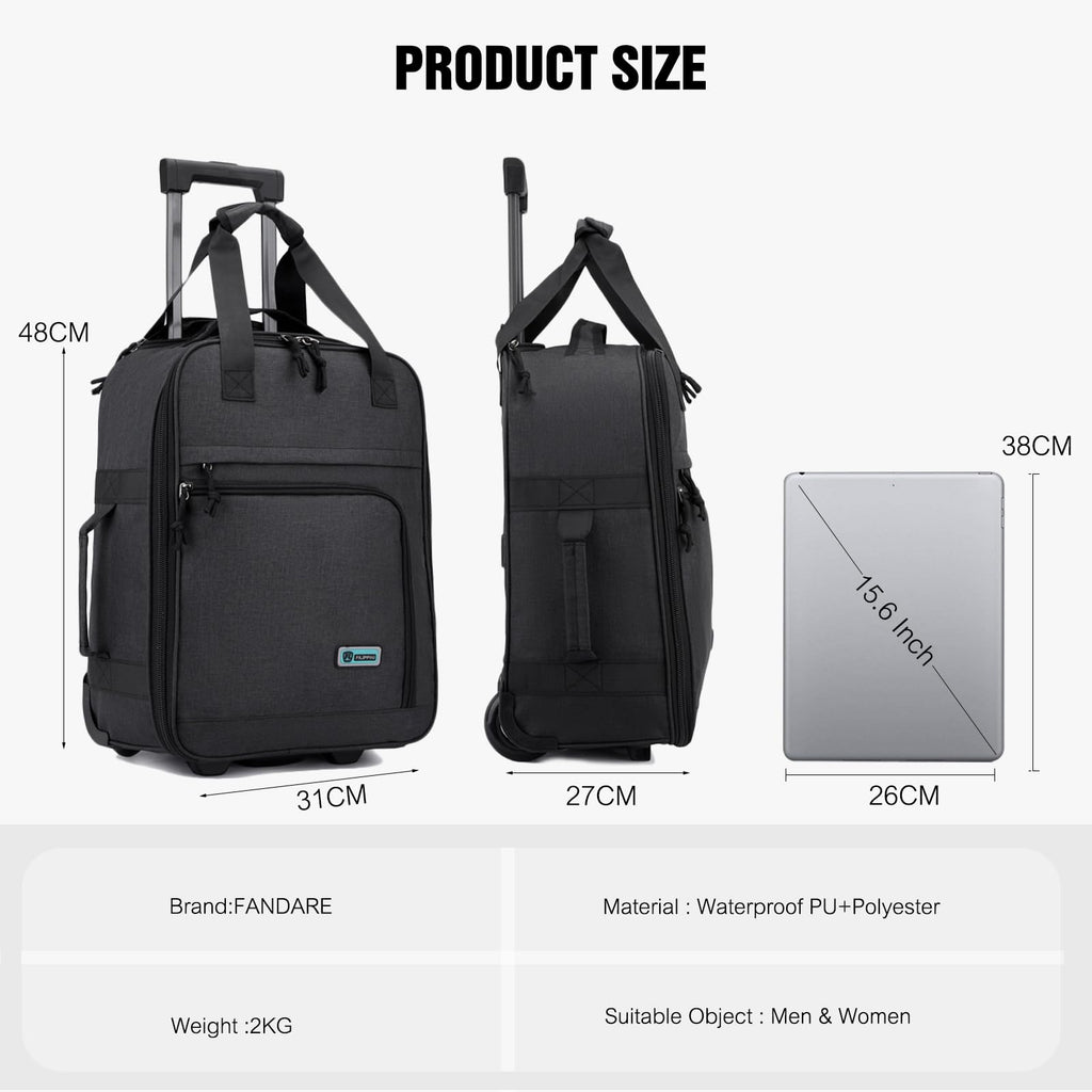 Rolling Laptop Backpack with Wheels 15.6 Inch M53588