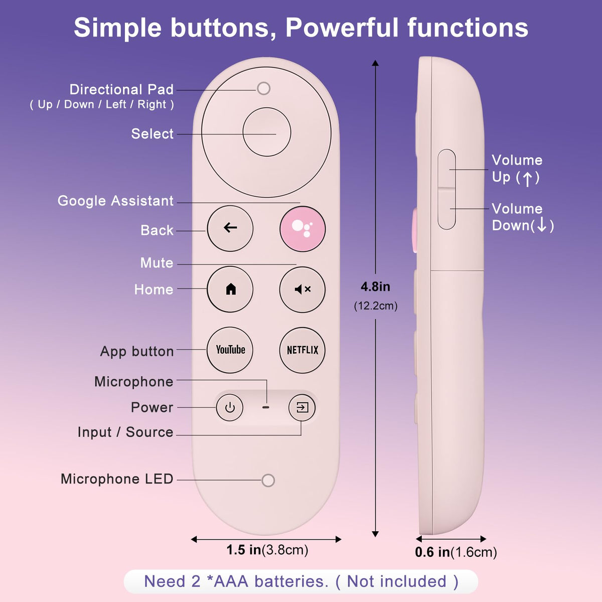 Pink Voice Replacement Remote Control V258