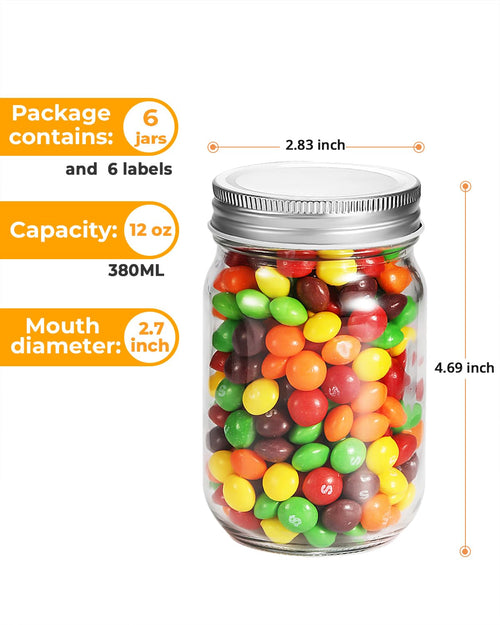 12 oz Glass Canning Jars 6 Pack M7138