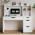 White Desk with Hutch and 4 Drawers I1526