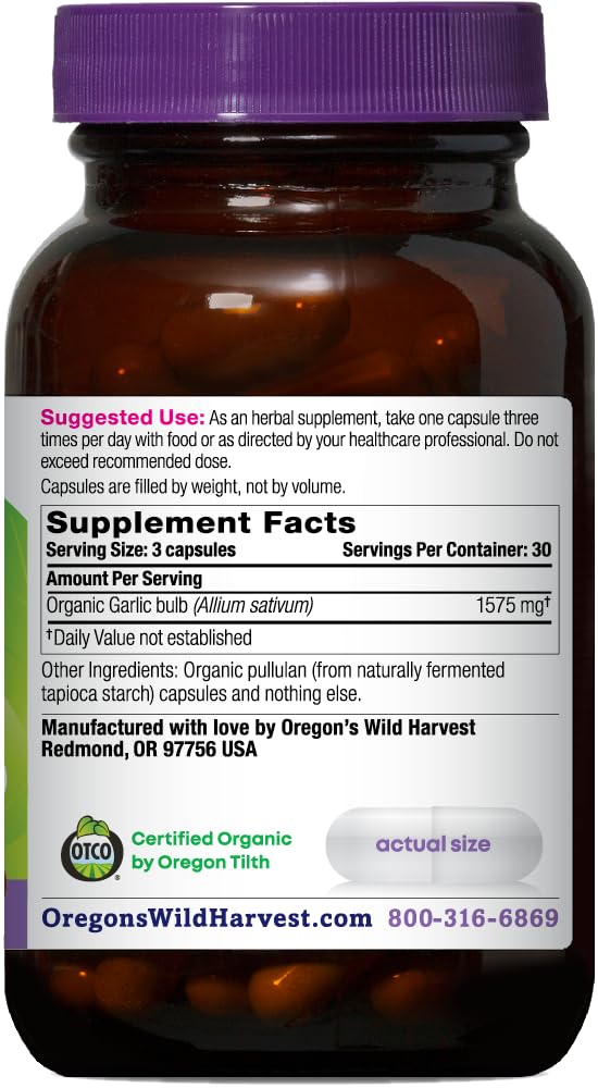 Organic Garlic Capsules 90 Count S8748