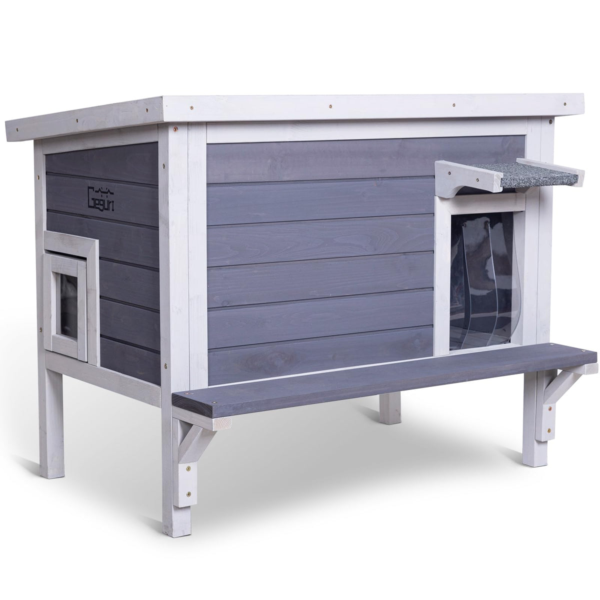 Weatherproof Outdoor Cat House with Elevated Floor C4737
