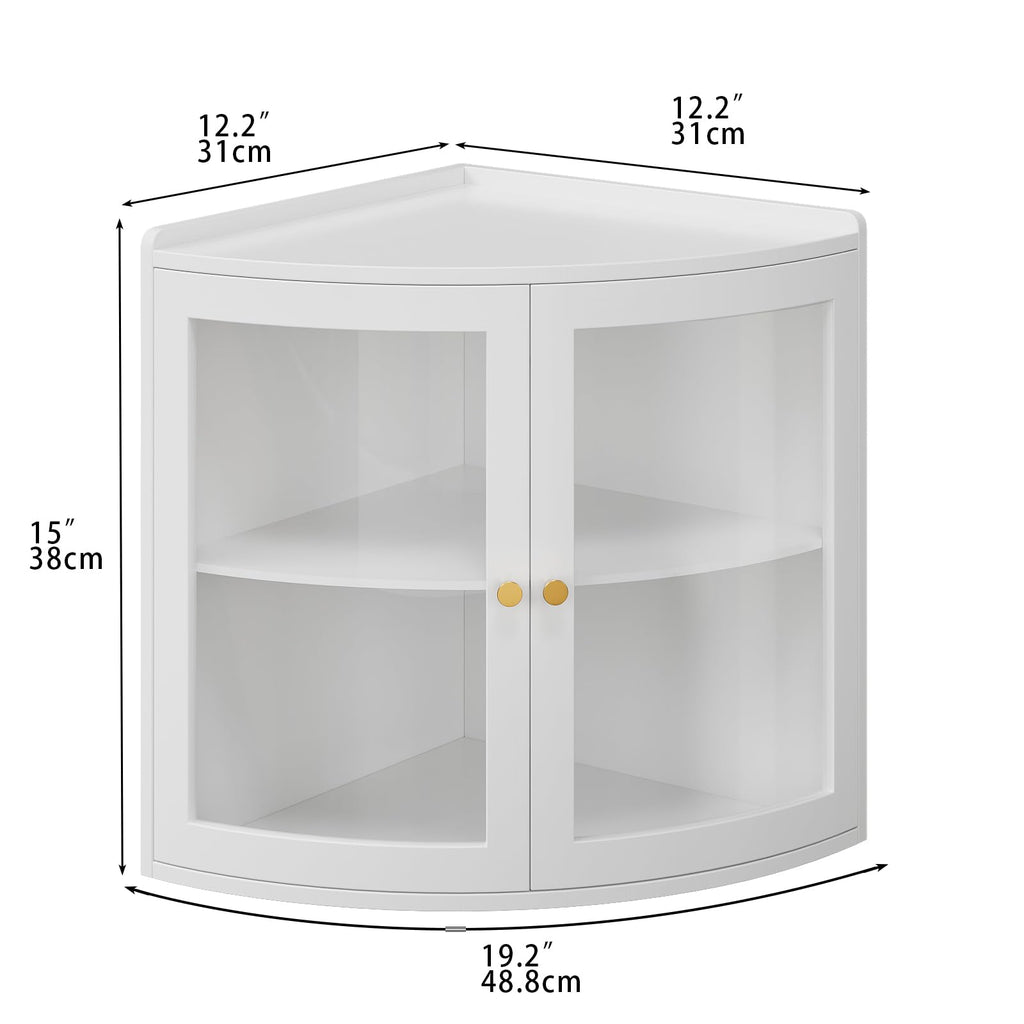 White Double Layer Large Bread Box with Acrylic Doors F18176