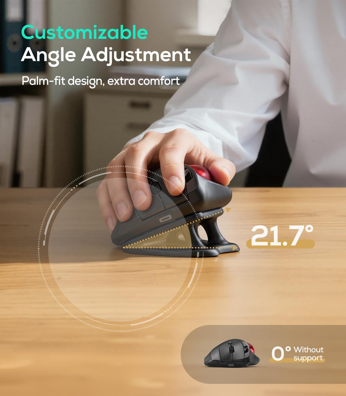 Wireless Ergonomic Trackball Mouse Z607