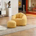 Yellow Memory Foam Bean Bag Chair with Footrest E457