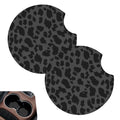 2 PCS Non-Slip Rubber Cheetah Print Car Cup Coasters V9852