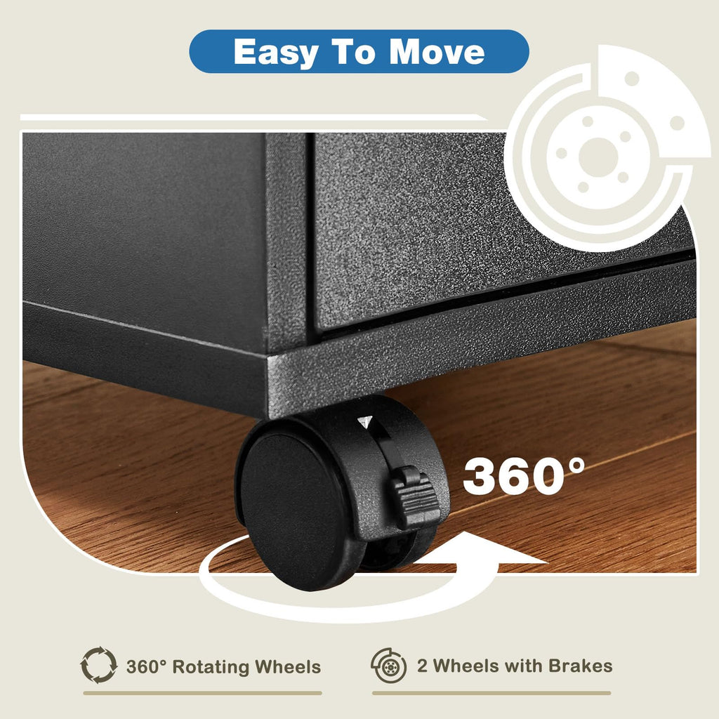 5 Drawer File Cabinet with Wheels I726