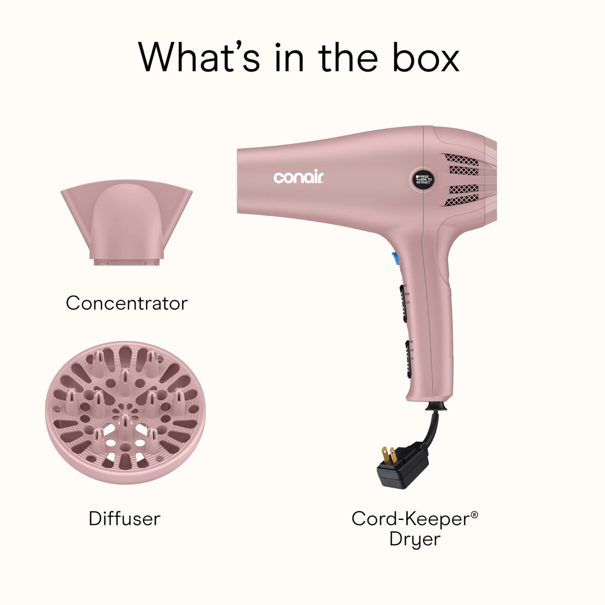 1875W Hair Dryer with Diffuser & Concentrator A23587