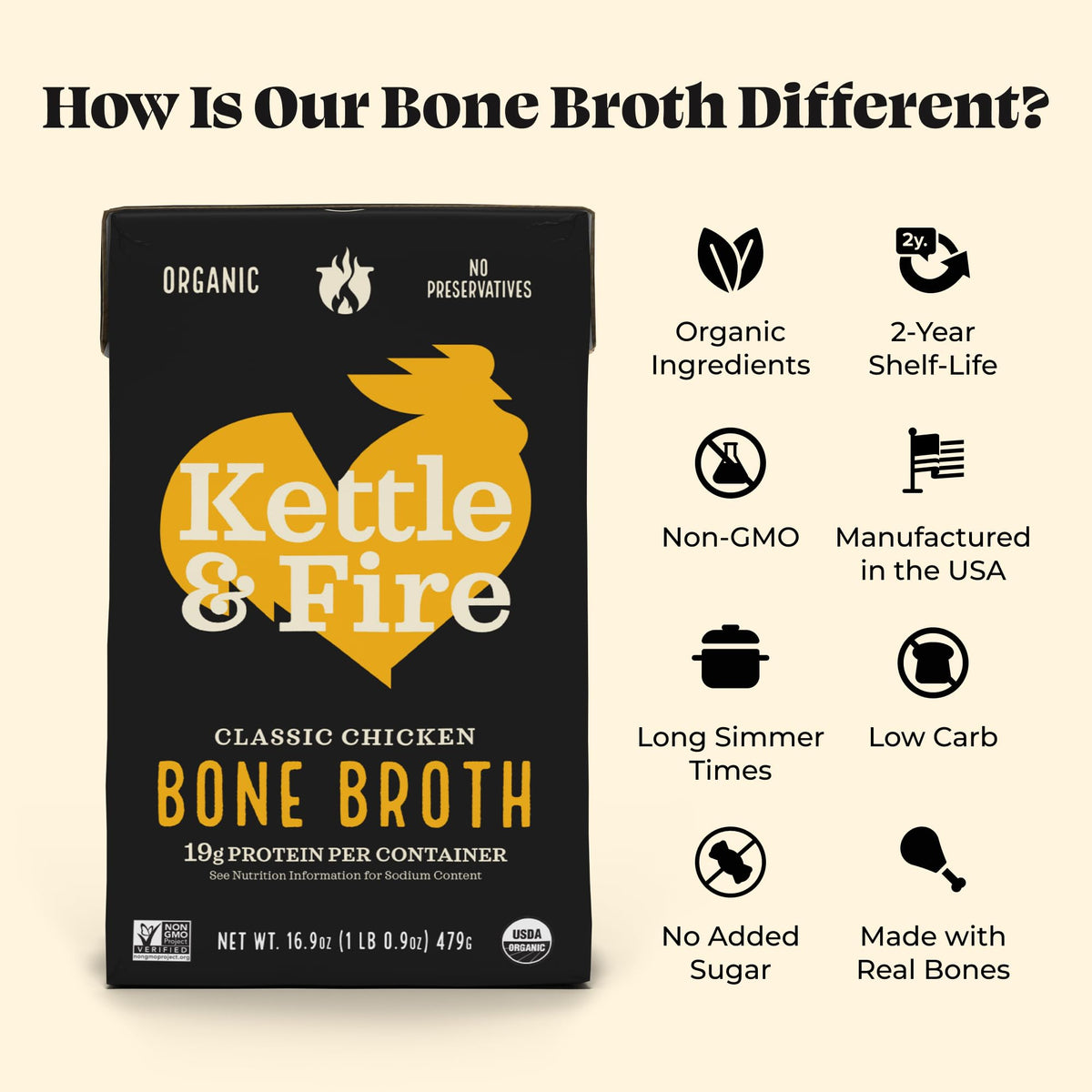 Chicken Bone Broth 4 Pack 32 Ounces H41436
