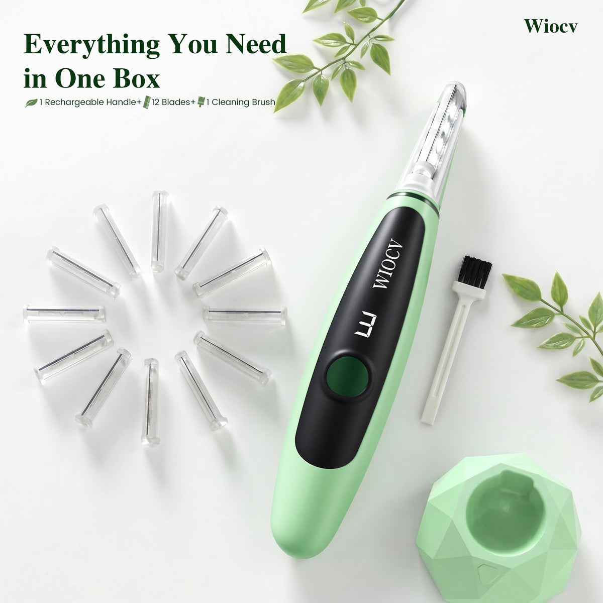 Green Electric Facial Razor H15660