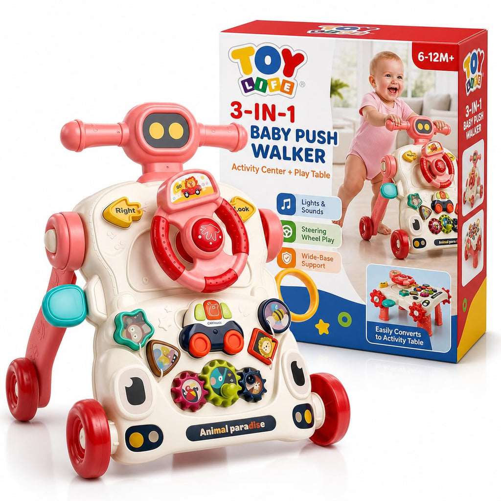 3-in-1 Baby Push Walker Sit to Stand Activity Table Y494