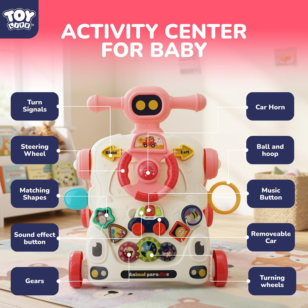 3-in-1 Baby Push Walker Sit to Stand Activity Table Y494