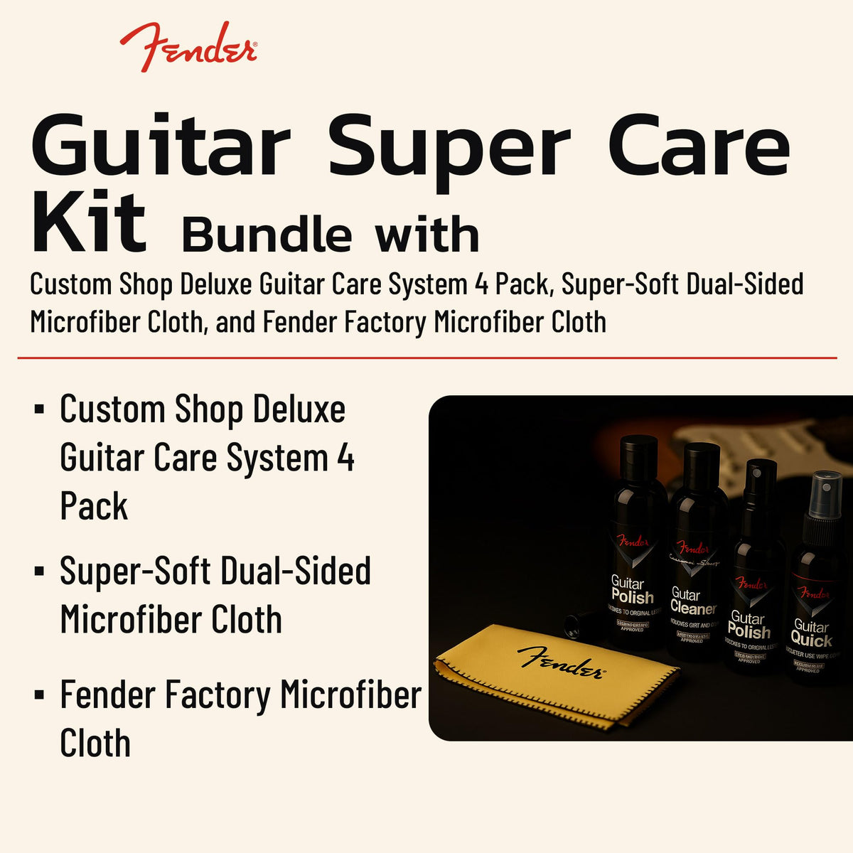 Guitar Care Kit with Microfiber Cloth E843908