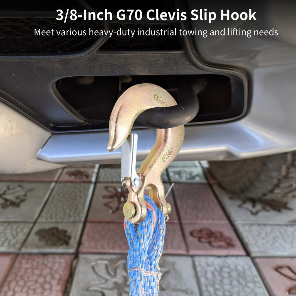 4-Pack 3/8 Forged Clevis Slip Hooks with Safety Latch I501