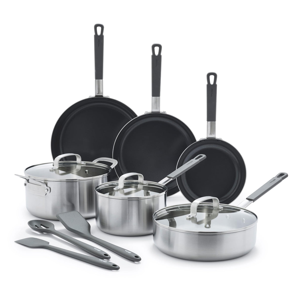 Stainless Steel 12 Piece Nonstick Cookware Set U418