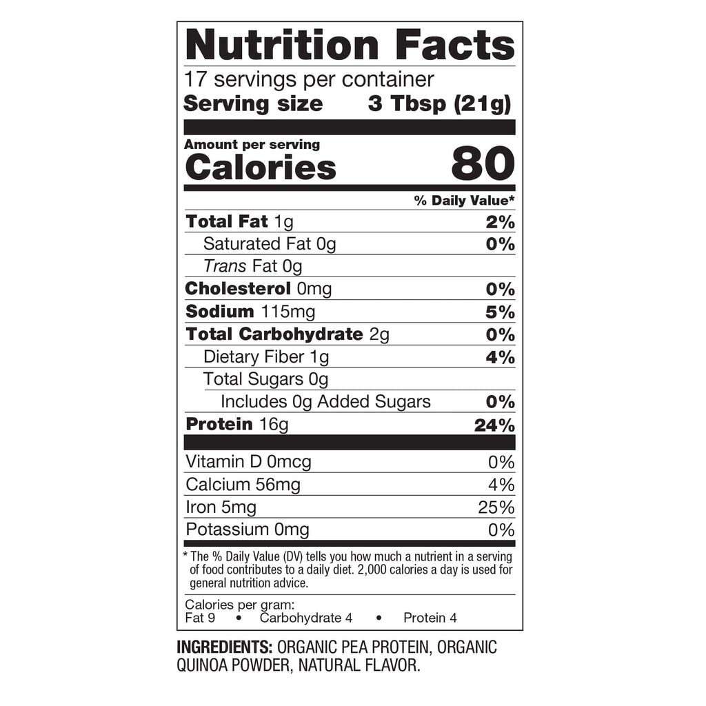 Organic Plant Protein Powder 12.7 Oz Unflavored Isolate J532