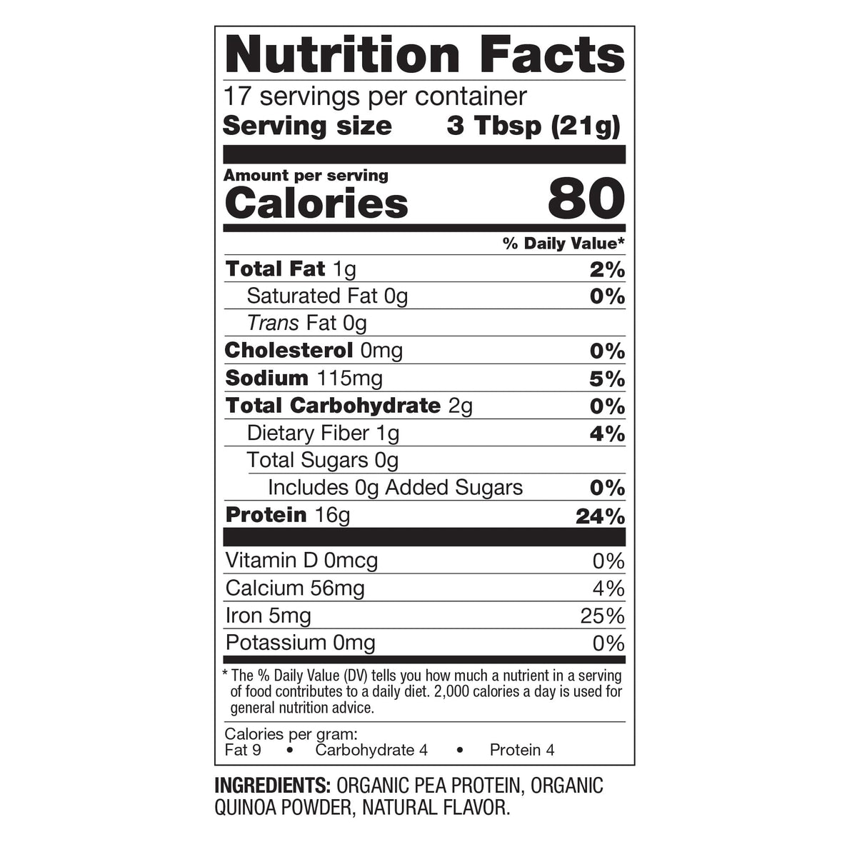 Organic Plant Protein Powder 12.7 Oz Unflavored Isolate J532