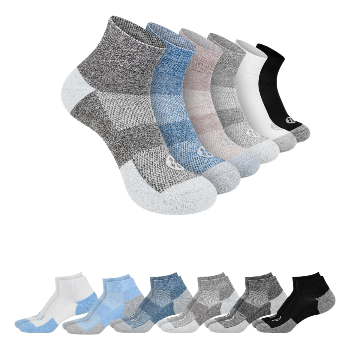Diabetic Socks for Men, 12 Pairs Ankle & Low Cut Size 9-15 C4847