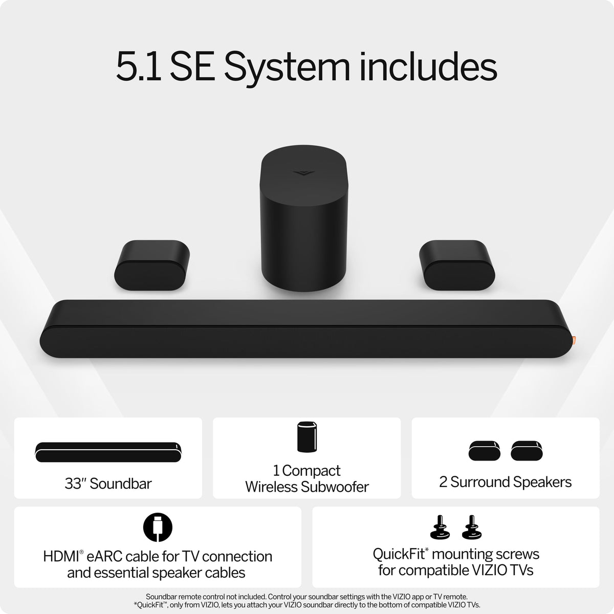 5.1 Soundbar with Wireless Subwoofer and Bluetooth F484137