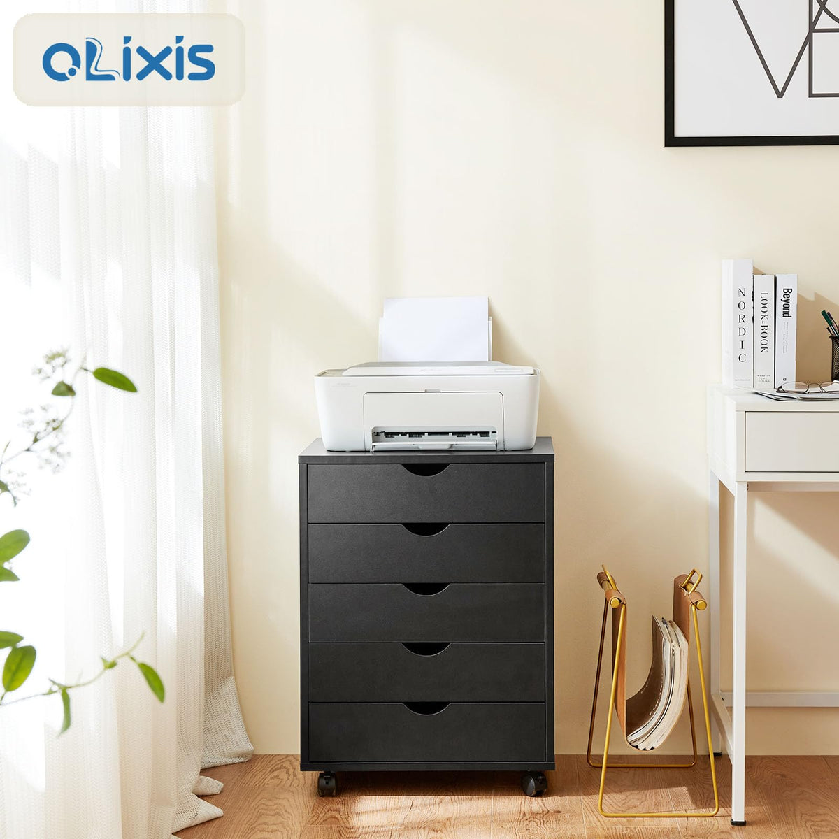 5 Drawer File Cabinet with Wheels I726