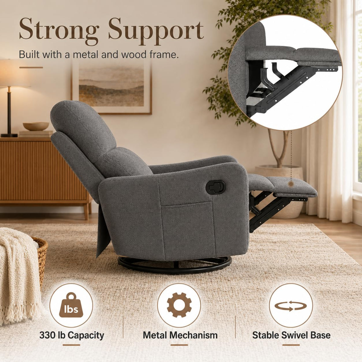 Swivel Rocker Recliner Chair G273014