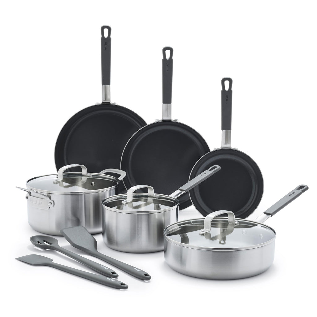 Stainless Steel 12 Piece Nonstick Cookware Set U418