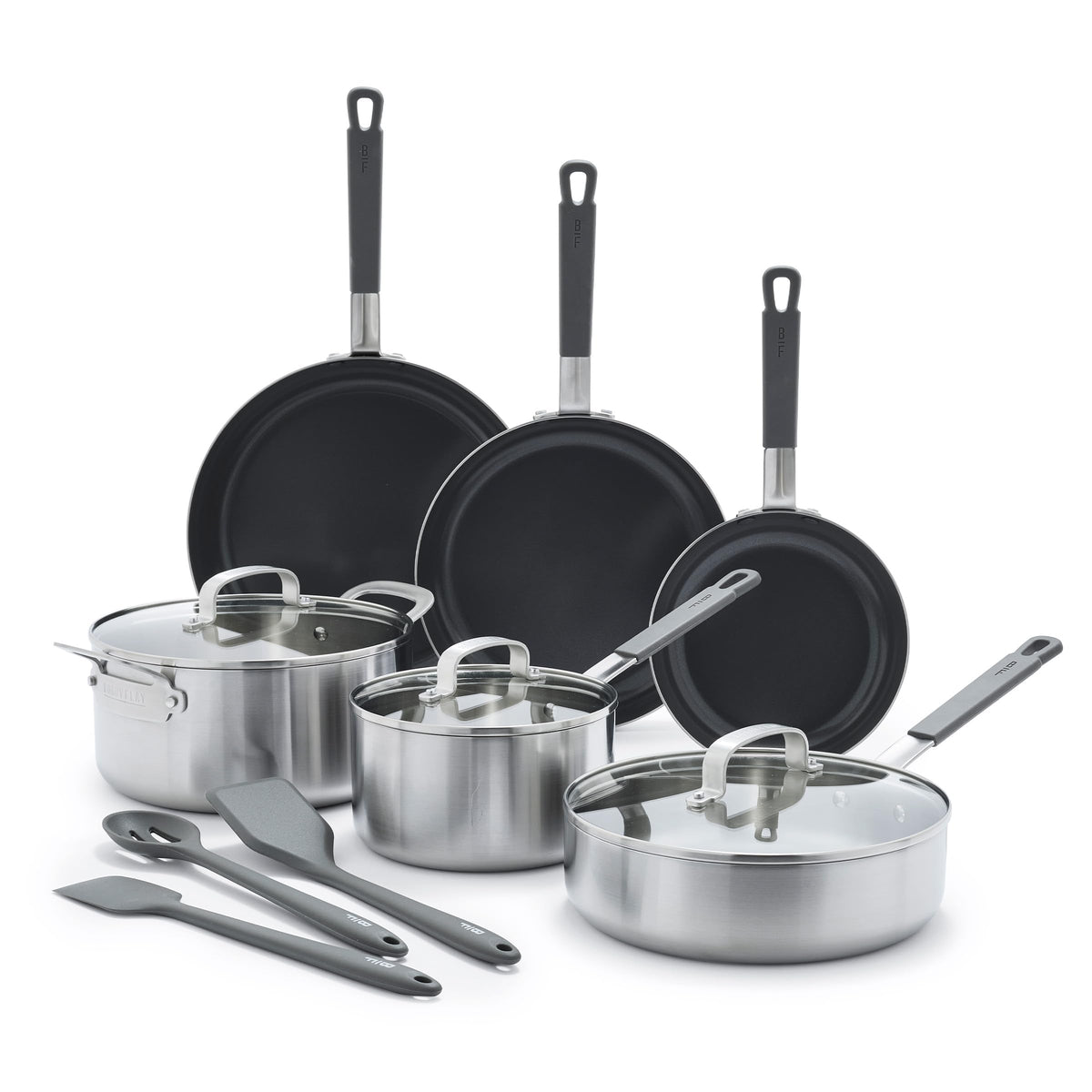 Stainless Steel 12 Piece Nonstick Cookware Set U418