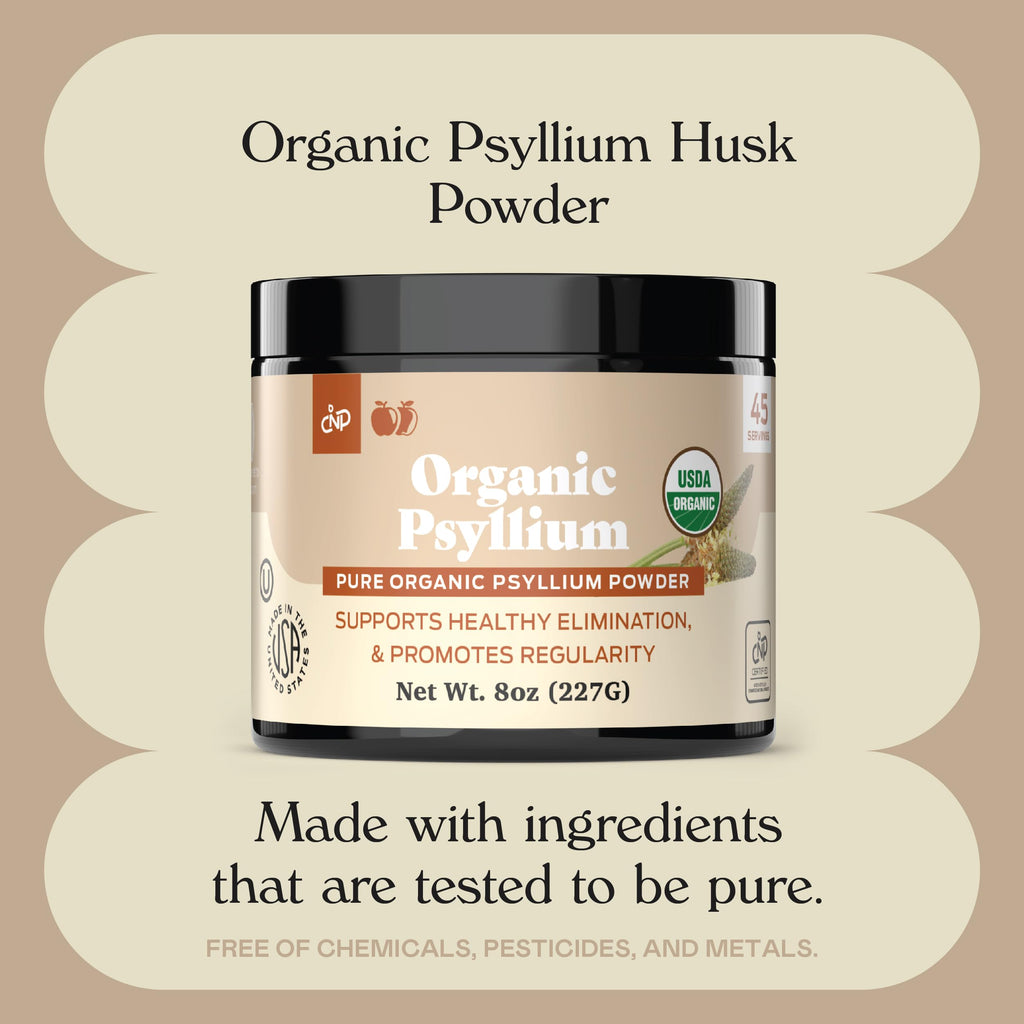 Organic Psyllium Husk Powder 10oz Unflavored Fiber Supplement X88668