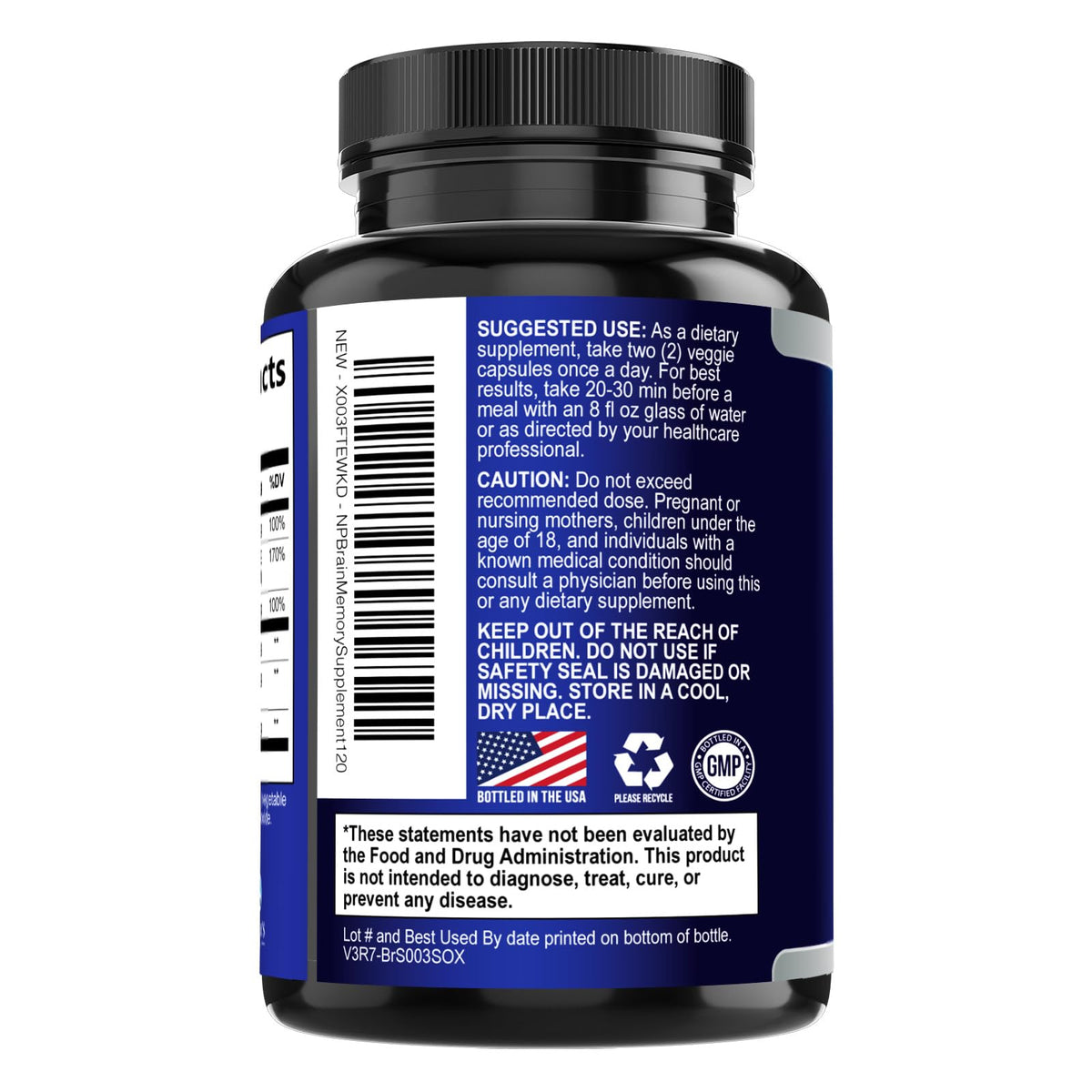 120 Capsules Brain Memory Supplement with Vitamin B6 B12 Folate & Phosphatidylserine E89501