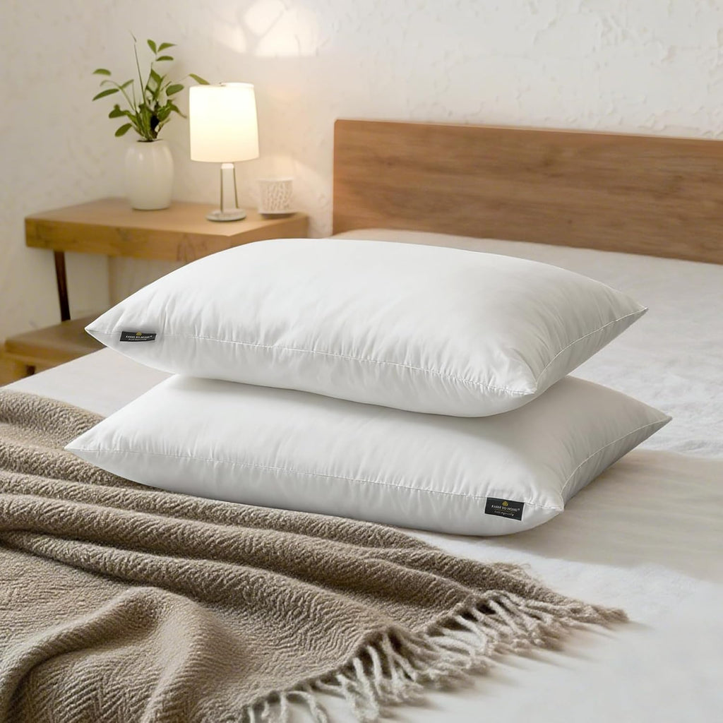 Feather and Down Pillows, 100% Organic Cotton Cover W1639